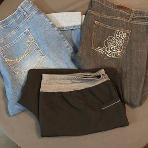 22W Shorts & Capris DKIN Terra Sky Faded Glory Lot